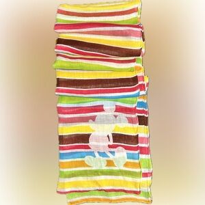 FUN Disney Parks Mickey Mouse Striped Scarf Wrap NWT Colorful Rayon!